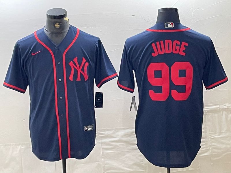 Men New York Yankees #99 Judge Blue Third generation joint name Nike 2024 MLB Jersey style 1